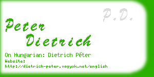 peter dietrich business card