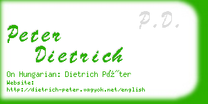 peter dietrich business card